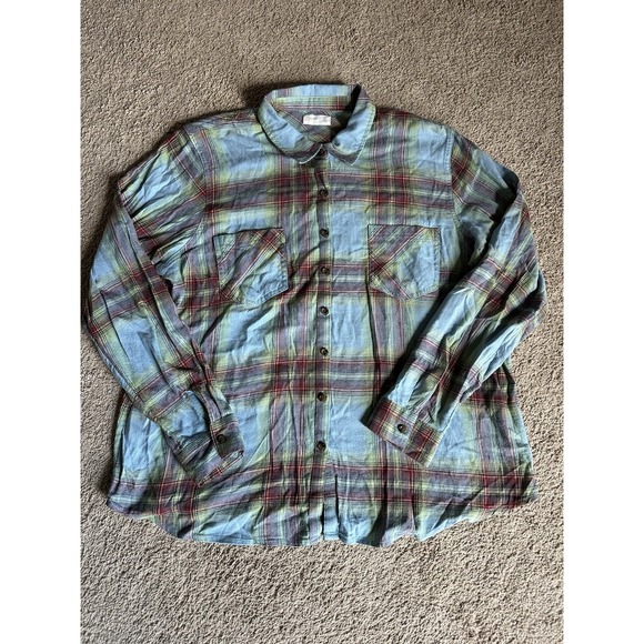 Maurices Other - MAURICE'S Relaxed‎ Fit Blue & Red Flannel Shirt; Size XL
